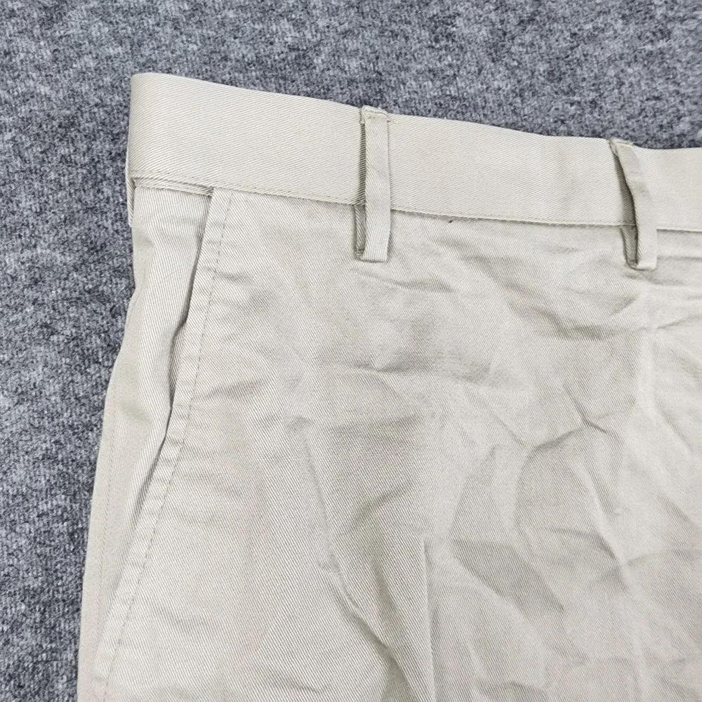 IZOD American Chino Pants Mens 52x30 Khaki Tan Classic Fit Cotton Twill Trousers